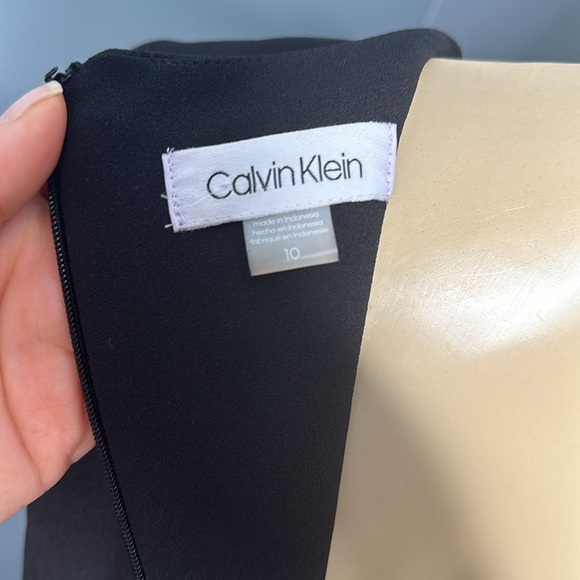 Calvin Klein black tulle detail sleeveless fit and flare dress size 10 - Picture 6 of 7